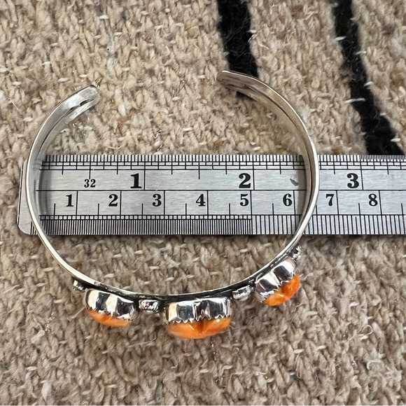 ❤️ Spiny Oyster Adjustable Heart Cuff Brushed Sterling Navajo Southwestern 17.3G - Picture 7 of 17
